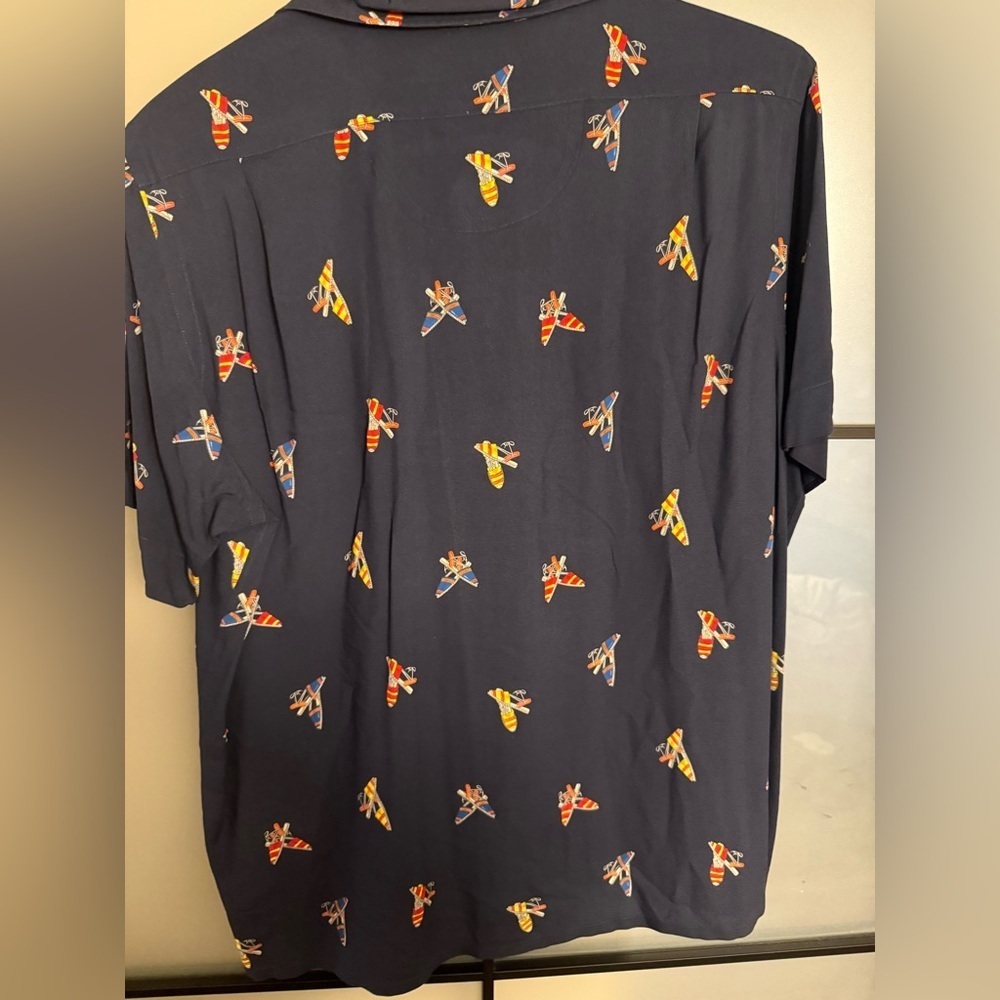 Polo Ralph Lauren Navy Camp Shirt with Colorful Espadrille AOP Print - Picture 2 of 4